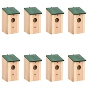 Kucice za ptice 8 kom drvene 12 x 12 x 22 cm