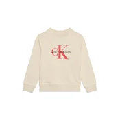 Calvin Klein Jeans Majica bež/živo rdeča/črna