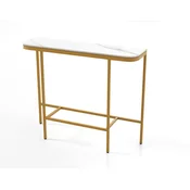 COSTWAY Konzolna mizica z mizno ploščo v imitaciji marmorja Konzola 110 x 30 x 91 cm, (5000366599)