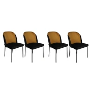 Hanah Home Set 4 trpezarijske stolice Dore Kaki-Crni