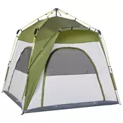 Homestar Šotor za kampiranje 4 osebe 240x240x195 cm zelena siva