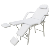 vidaXL Bela stol zdravljenja z nastavljivo nogo počiva, (20939610)