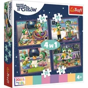 Trefl Puzzle Lahko noč, Treflíci: Večerni rituali 4 v 1 (35,48,54,70 kosov)