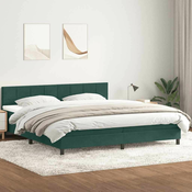 vidaXL vidaXL Box spring postelja z vzmetnico temno zelena 180x220 cm žamet, (21790818)