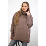 Insulated sweatshirt with a mocha zipper at the back