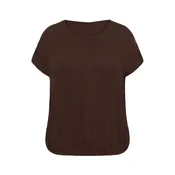 KAFFE CURVE Bluza KCAmi Stanley temno rjava