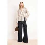 Trendyol Bluza čokolada / rumena / bela