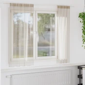 vidaXL Zavese z zavesami 2 pcs Pesek 140 x 175 cm Poliester