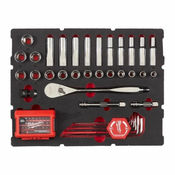 MILWAUKEE 70 delni komplet z 1/2” račno, natičnimi in imbus ključi ter vijačnimi nastavki