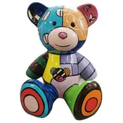 Casa Padrino luxury designer decorative figure teddy bear colorful 33 x H. 37 cm - Living room decorative figure - Luxury decorative figure - Designer decorative figure - Luxury accessories