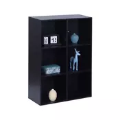 Northix Knjižna omara v obliki kocke prostostoječa polica z odprtimi predali 70x24x150 cm