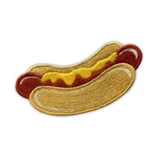 shumee Našitek Hot-Dog z gorčico - Prišit - Vezen našitek/značka/emblem