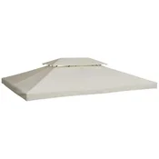 OUTSUNNY Outsunny Nadomestna streha za vrtni gazebo Anti-UV vodoodporna poliestrska streha 3x4m bež