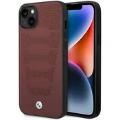 Bmw Ovitek BMW BMHCP14S22RPSR za iPhone 14 6.1, bordo/bordo, usnje, vzorec sedežev