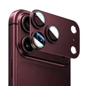 Full body zaščitno steklo za zadnjo kamero za iPhone 18 Pro Max - temno rdeče