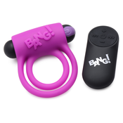 Bang! Silicone Cock Ring & Bullet with Remote Control Purple