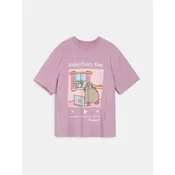 Sinsay - Pamucna oversize majica s printom Pusheen the Cat - roze