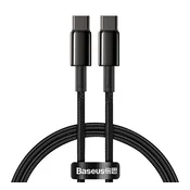 BASEUS TUNGSTEN GOLD kabel za prijenos podataka Type-C - Type-C, 200 cm, CRNA CATWJ-A01