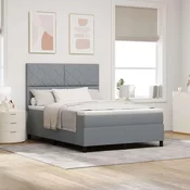 Vidaxl Box Spring Postelja z Vložkom Svetlo Siva 140x200 cm Tkanina