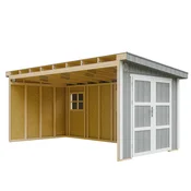 Timbela Vrtna hišica vrhunske kakovosti 11,47 m2 - V231x248x530 cm - Brez tal in stranske stene - Timbela M940B-CAVERN STEEL, (5000117253)