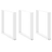 Noge za blagovaonski stol U-oblik 3 kom Bijele 90 x (72-73) cm Celik
