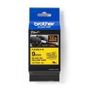 Traka za laminirani P-touch Brother TZE-S621 (9 mm), crna na žutoj podlozi – 8 m TZES621
