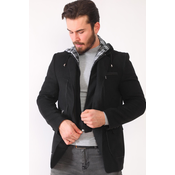 K7540 DEWBERRY MENS COAT-PLAIN BLACK-2