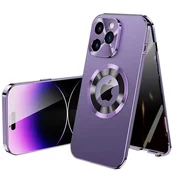 GS Ovitek za iPhone 13 Pro, dvojno steklo, Magsafe, vijoličen