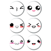 Set bedževa Kawai, 37 mm, 6 kom