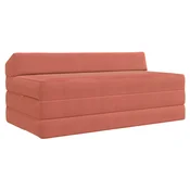 Sofa na razvlacenje Crvena narancasta 120 x 60 x 49 cm Tkanina
