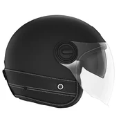 Otvorena motociklisticka kaciga NOX PREMIUM Heritage crna koža