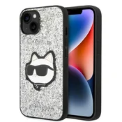Karl Lagerfeld Glitter Choupette Patch etui za iPhone 14 Plus 6.7 srebrno