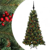 Vidaxl Umetna božična jelka z bučko 120 cm 150 LED Toplo bela