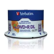 Verbatim - Verbatim Double Layer 8.5GB 8X DVD+R DL Full Printable 97693/50-200/CAKE