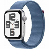 Apple Watch SE GPS, srebrno aluminijsko kucište od 44 mm sa zimsko plavom sportskom narukvicom