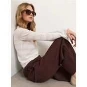 Sinsay - Wide leg pantalone sa viskozom - tamno braon