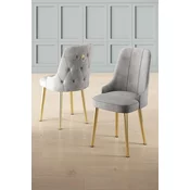 Hanah Home Set stolica Newa, 46x94x46 cm, 4 komada, Zlatno-sive boje