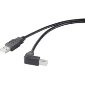 Renkforce Renkforce USB kabel USB 2.0 USB-A vtič\, USB-B vtič 0.5 m črna 90° kotni navzdol RF-4613068, (20416674)