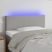 Vidaxl LED posteljno vzglavje svetlo sivo 100x5x78/88 cm blago