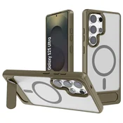 Overboard Ovitek s stojalom za Samsung Galaxy S25 Ultra, mat, za MagSafe, siv