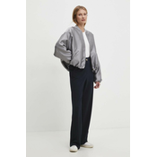 Bomber jakna Answear Lab za žene, boja: srebrna, za prijelazno razdoblje