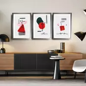 Wallity Dekorativne uramljene slike, 38x53cm, 3 komada, Šarene