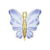 PartyDeco Folijski balon Metulj 69x69 cm - moder