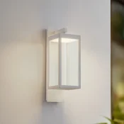 Lucande LED-stenna svetilka za zunanjo uporabo Ferdinand, bela, kovina, 38 cm - Sodobni - bela, prosojna - Aluminij