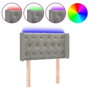 Vidaxl LED posteljno vzglavje svetlo sivo 83x16x78/88 cm žamet
