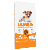 2 kg gratis! 12 kg IAMS for Vitality Dog - Advanced Nutrition Puppy Small / Medium s piletinom
