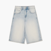 Cropp - Denim kratke hlače z učinkom pranja - bledo modra