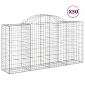 Vidaxl Obokane gabion košare 50 kosov 200x50x100/120cm cinkano železo