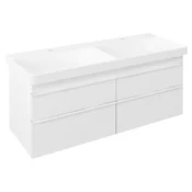 SITIA Dvojni umivalnik 116x50x44,2 cm, 4 predali, bela mat - Bela mat barva - 116x50x44,1 cm - Sapho - SITIA - 24 - MDF/laminat - 1160 - 500 - 441 - 14