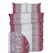 shumee Posteljnina 140x200 bordo bela siva s paisley ornamenti